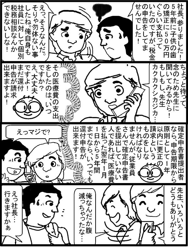 税金のくろちゃん 千葉市の税理士 四コマ漫画 社長さんの還付申告
